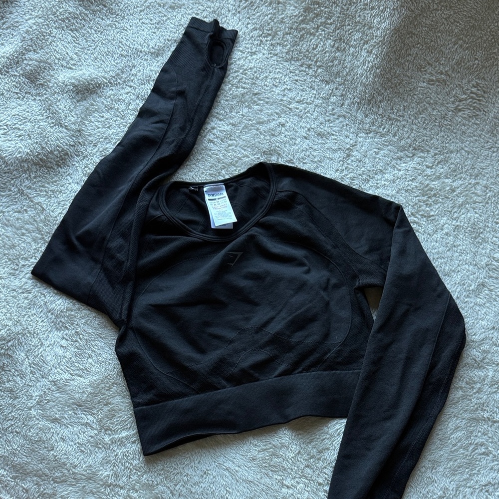 Gymshark Black Textured Top